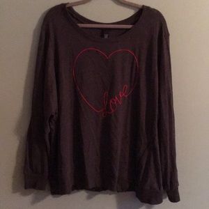 Embroidered love zip sweatshirt